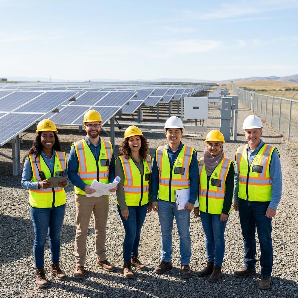 Solar engineers illustration